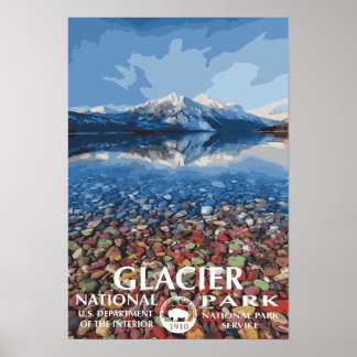Lake MacDonald Glacier National Park Reisposter Poster