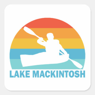 Lake Mackintosh North Carolina Kayak Vierkante Sticker