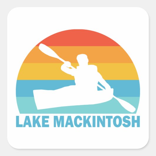 Lake Mackintosh North Carolina Kayak Vierkante Sticker (Voorkant)