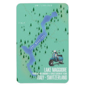 Lake Maggiore Italië - Zwitserland-kaart Magneet (Verticaal)