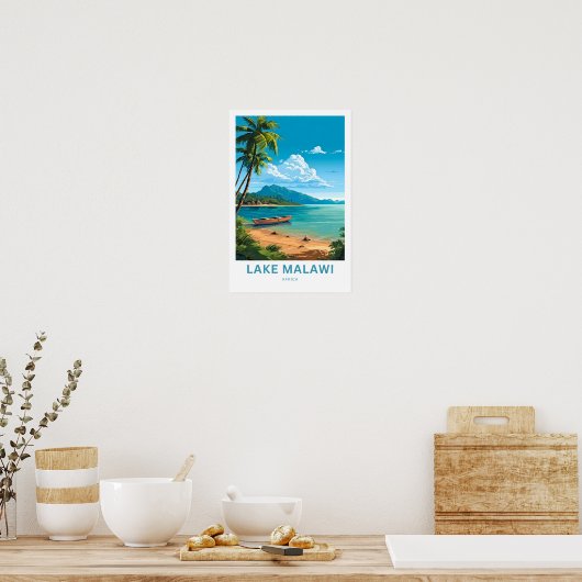 Lake Malawi Afrika Europa Reisprint Poster (Keuken)