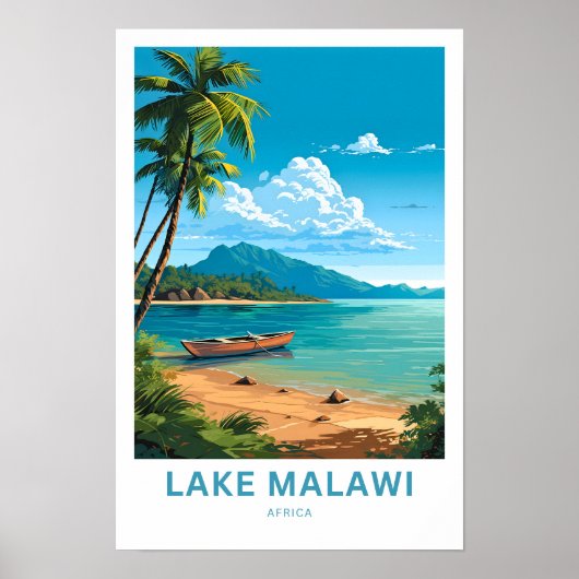 Lake Malawi Afrika Europa Reisprint Poster (Voorkant)