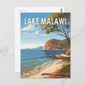Lake Malawi Afrika Reizen Kunst Vintage Briefkaart (Voorkant / Achterkant)