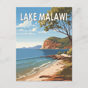 Lake Malawi Afrika Reizen Kunst Vintage Briefkaart