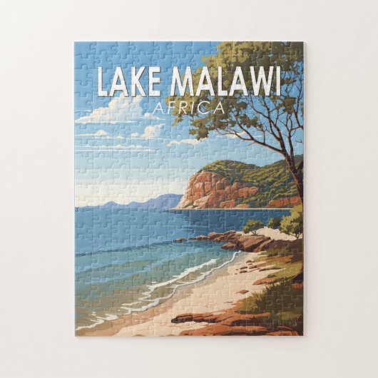 Lake Malawi Afrika Reizen Kunst Vintage Legpuzzel (Verticaal)