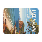 Lake Malawi Afrika Reizen Kunst Vintage Magneet (Horizontaal)