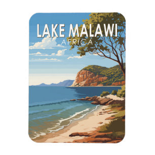 Lake Malawi Afrika Reizen Kunst Vintage Magneet