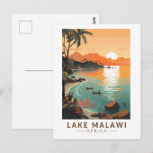 Lake Malawi Afrika Zonsondergang Reizen Kunst Vint Briefkaart (Voorkant / Achterkant)
