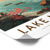 Lake Malawi Afrika Zonsondergang Reizen Kunst Vint Poster (Hoek)