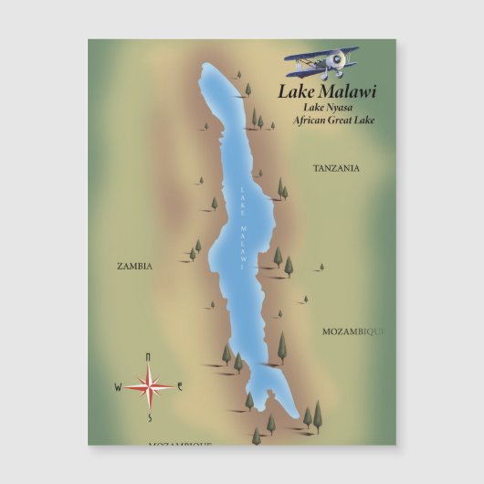 Lake Malawi, foto van de reisposterkaart (Voorkant)
