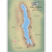 Lake Malawi, foto van de reisposterkaart Sticker (Voorkant)