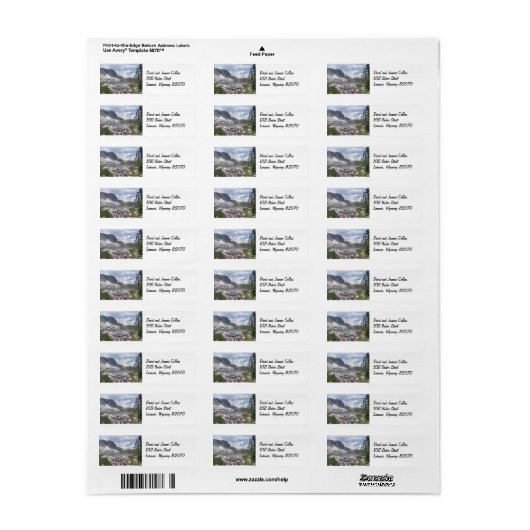 Lake Marie Mountains Return Address Labels (Full Sheet)