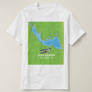 Lake Marion South Carolina kaart T-shirt