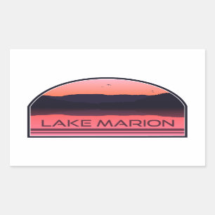 Lake Marion South Carolina Red Sunrise Rechthoekige Sticker