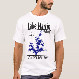 Lake Martin Alabama Blauw Nauwkundig Coördinatenka T-shirt