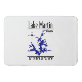 Lake Martin Alabama Blauwe Naautical Kaart Coördin Badmat