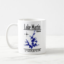 Lake Martin Alabama Blauwe Naautical kaart koffiem Koffiemok