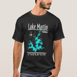 Lake Martin Alabama Nauticale Kaart Coördinaten Sh T-shirt