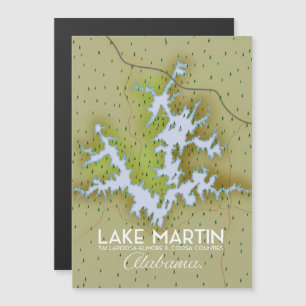 Lake Martin Alabama Reisposterkaart.