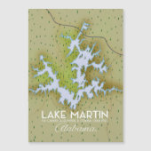 Lake Martin Alabama Reisposterkaart. (Voorkant)