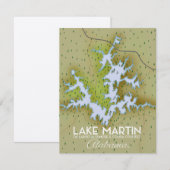 Lake Martin Alabama Reisposterkaart. (Voorkant / Achterkant)