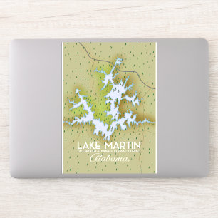 Lake Martin Alabama Reisposterkaart. Sticker