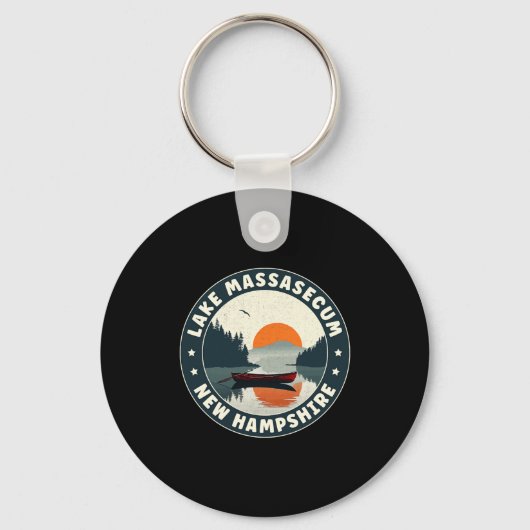Lake Mase New Hampshire Sunset T Shirt Sleutelhanger (Voorkant)