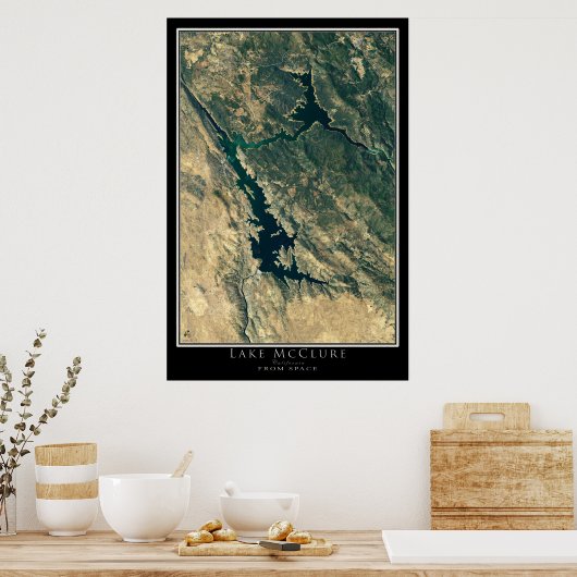 Lake McClure California Satellite Poster Map (Keuken)
