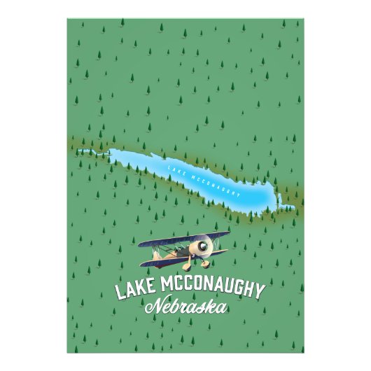 Lake McConaughy Nebraska reisposter Foto Afdruk (Voorkant)
