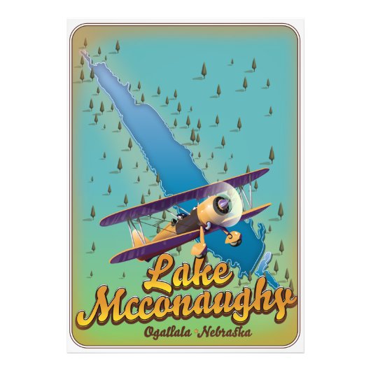 Lake McConaughy vintage reisposter. Foto Afdruk (Voorkant)