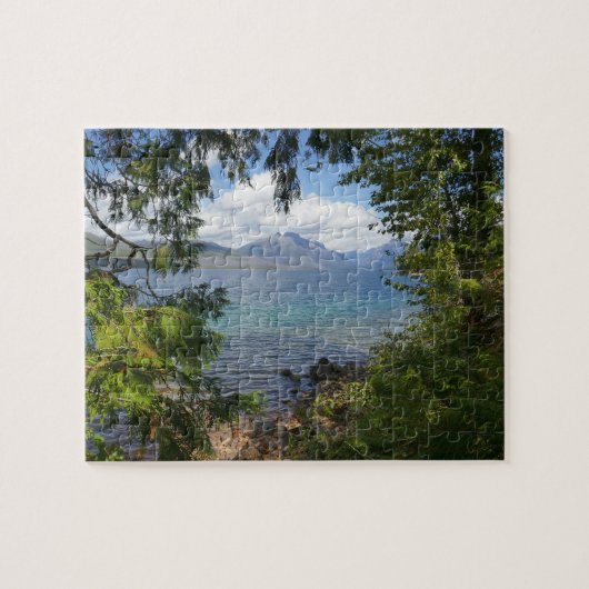 Lake McDonald door een bos kader Legpuzzel (Horizontaal)