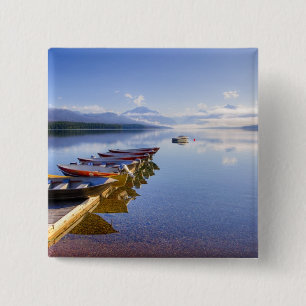 Lake McDonald, Glacier National Park, Montana, Vierkante Button 5,1 Cm
