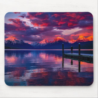 Lake McDonald, Glacier National Park Red sky Muismat