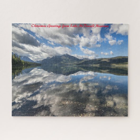 Lake McDonald Glacier Park .Kerstgroeten Legpuzzel (Horizontaal)