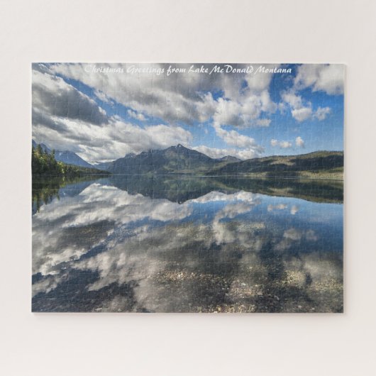 Lake McDonald Glacier Park .Kerstgroeten Legpuzzel (Horizontaal)