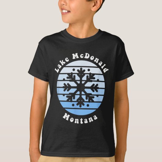 Lake McDonald Montana Sneeuwvlok Kerstwinter S T-shirt (Voorkant)