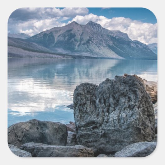 Lake McDonald Vierkante Sticker (Voorkant)