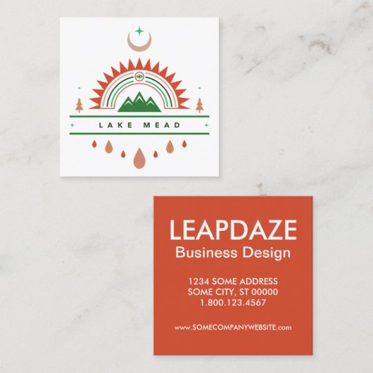 Lake Mead Arizona regenboogmaan Vierkante Visitekaartje (Voorkant / Achterkant)