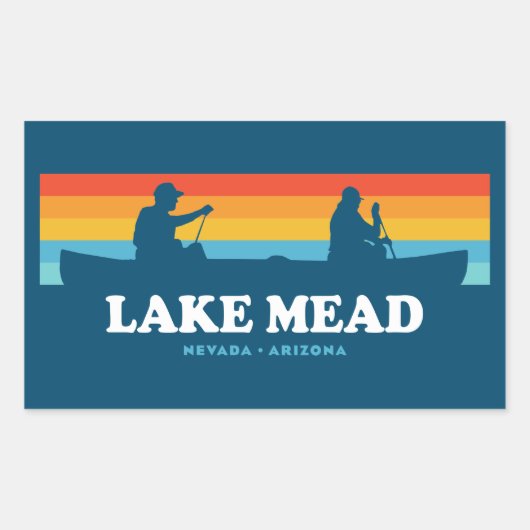 Lake Mead Nevada Arizona Canoe Rechthoekige Sticker (Voorkant)