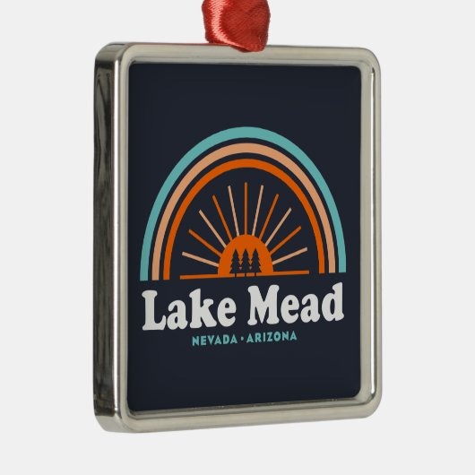 Lake Mead Nevada Arizona Rainbow Metalen Ornament (Rechts)