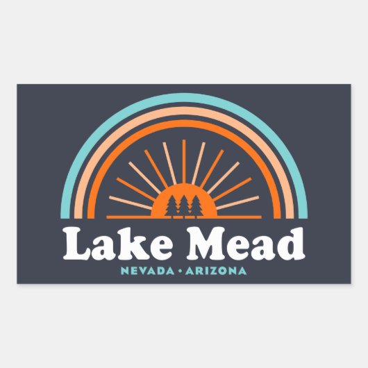 Lake Mead Nevada Arizona Rainbow Rechthoekige Sticker (Voorkant)