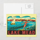  Lake Mead Nevada NV State Label Briefkaart (Voorkant / Achterkant)