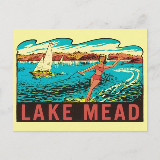  Lake Mead Nevada NV State Label Briefkaart (Voorkant)