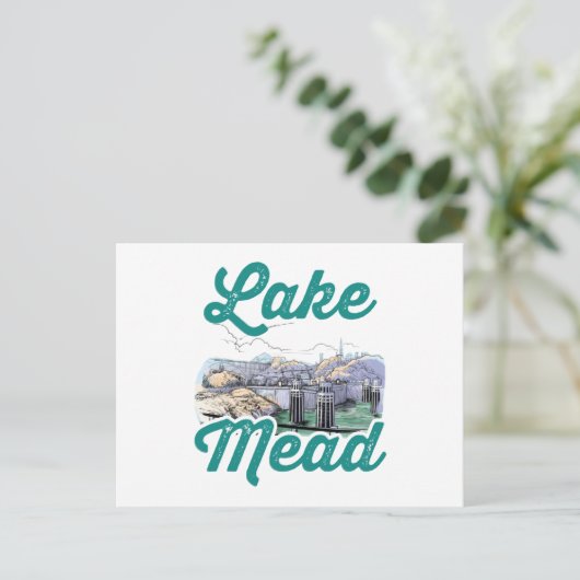 Lake Mead Souvenir Hoover Dam Briefkaart (Staand voorkant)