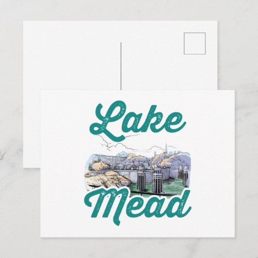 Lake Mead Souvenir Hoover Dam Briefkaart (Voorkant / Achterkant)