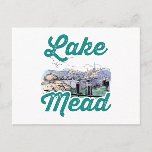 Lake Mead Souvenir Hoover Dam Briefkaart (Voorkant)