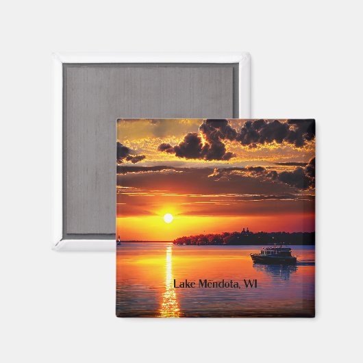Lake Mendota, WI, Magneet (Voorkant / Achterkant)