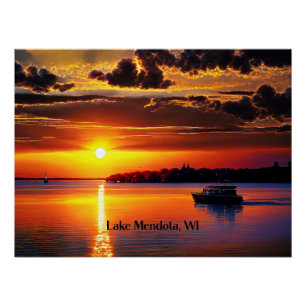 Lake Mendota, Wisconsin zonsondergang Perfect Poster