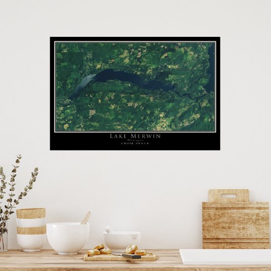 Lake Merwin Washington Satellite Poster Map (Keuken)