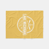 Lake Michigan, aangepaste stad, naam, anker, pedde Fleece Deken (Voorkant (Horizontaal))